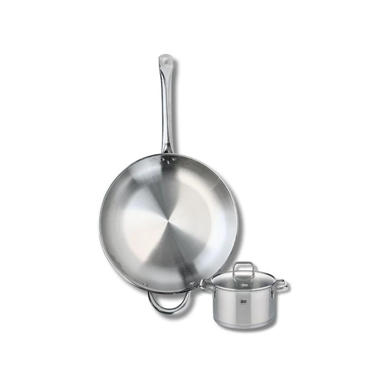 Elo Profi 9698550 2-Piece Cookware Set of 1 Frying Pan 32 cm and 1 Saucepan 14 cm Elo Profi Citrin, Stainless Steel, Induction