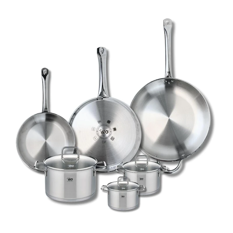 Elo Profi 9512450 6-Piece Cookware Set of 3 Frying Pans 24, 28 and 32 cm and 3 Saucepans 12, 14 and 20 cm Elo Profi Citrin, Stainless Steel, Induction - Image 1