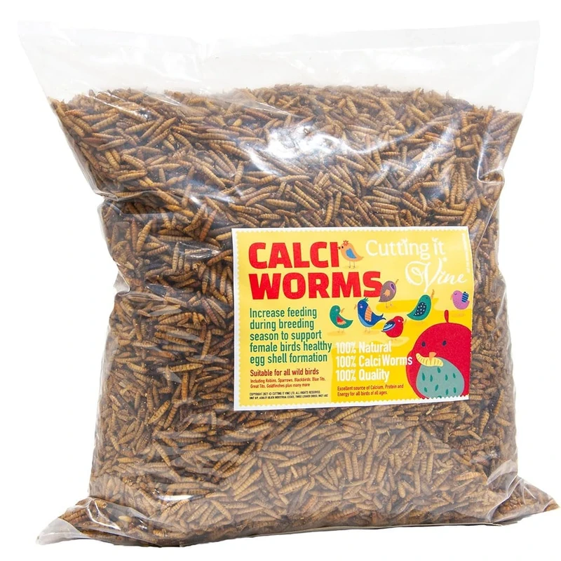 Dried Calciworms for garden birds, Calci worms for wild birds (5L refill bag - 800g) Bird food