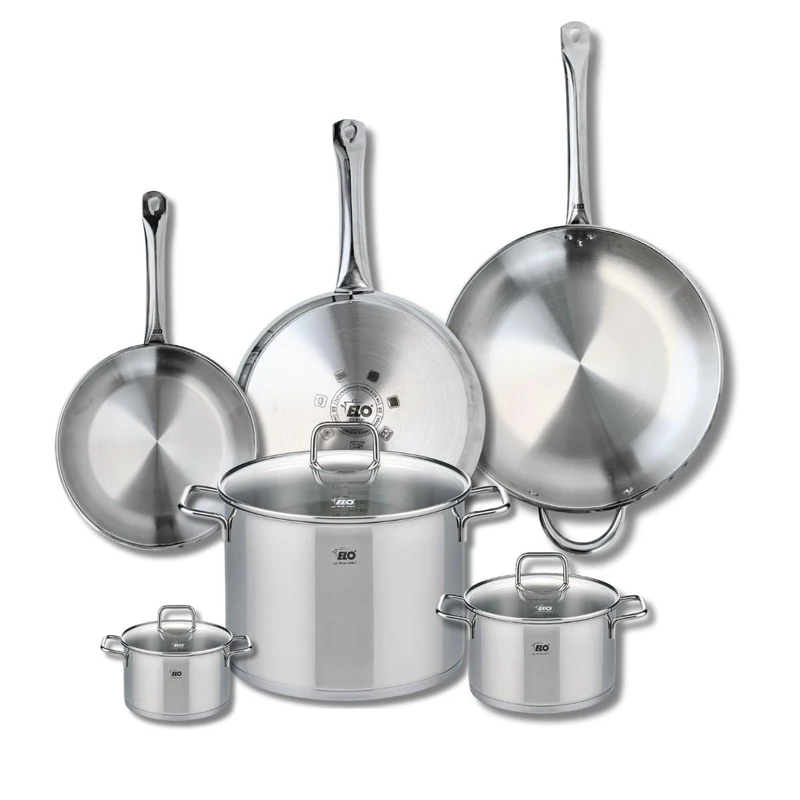 Elo Profi 9512750 6-Piece Cookware Set of 3 Frying Pans 24, 28 and 32 cm and 3 Saucepans 12, 16 and 26 cm Elo Profi Citrin, Stainless Steel, Induction - Image 1