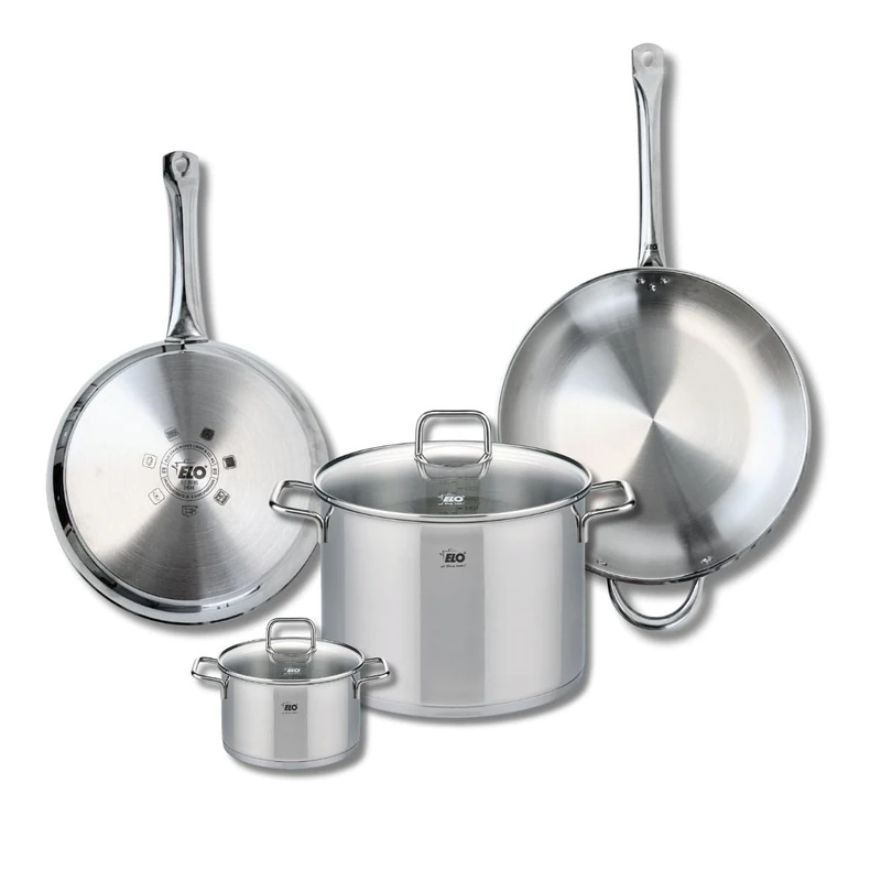 Elo Profi 9508850 Cookware Set of 2 Frying Pans 28 and 32 cm and 2 Saucepans 14 and 26 cm Elo Profi Citrin, Stainless Steel, Induction - Image 1