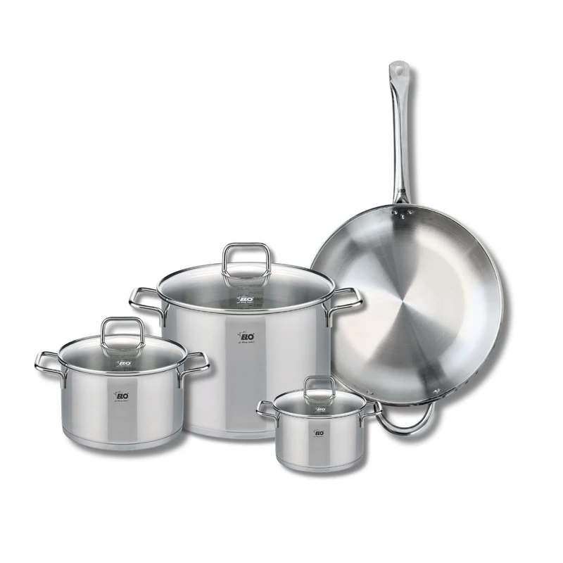Elo Profi 9500750 4-Piece Cookware Set of 1 Frying Pan 32 cm and 3 Saucepans 14, 20 and 26 cm Elo Profi Citrin, Stainless Steel, Induction - Image 1