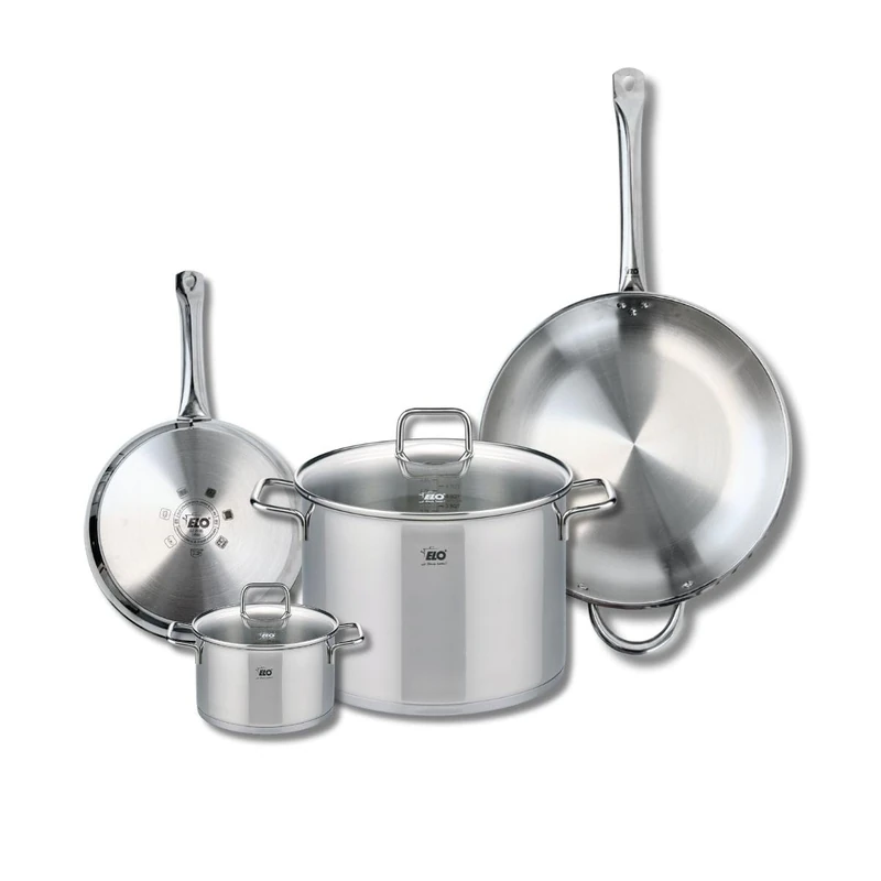 Elo Profi 9505750 Cookware Set of 2 Frying Pans 24 and 32 cm and 2 Saucepans 14 and 26 cm Elo Profi Citrin, Stainless Steel, Induction - Image 1