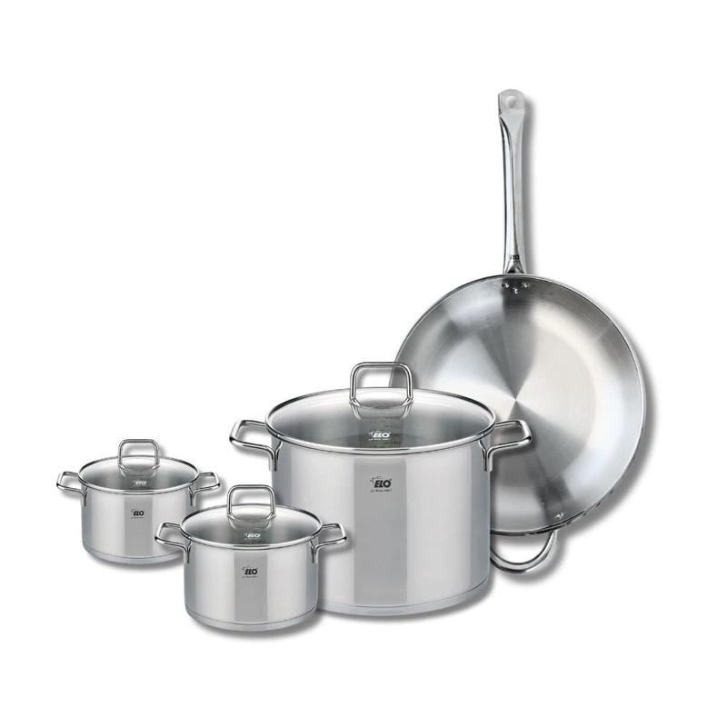Elo Profi 9500650 4-Piece Cookware Set of 1 Frying Pan 32 cm and 3 Saucepans 14, 16 and 26 cm Elo Profi Citrin, Stainless Steel, Induction - Image 1