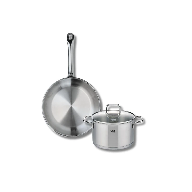 Elo Profi 9695650 2-Piece Cookware Set of 1 Frying Pan 28 cm and 1 Saucepan 20 cm Elo Profi Citrin, Stainless Steel, Induction - Image 1