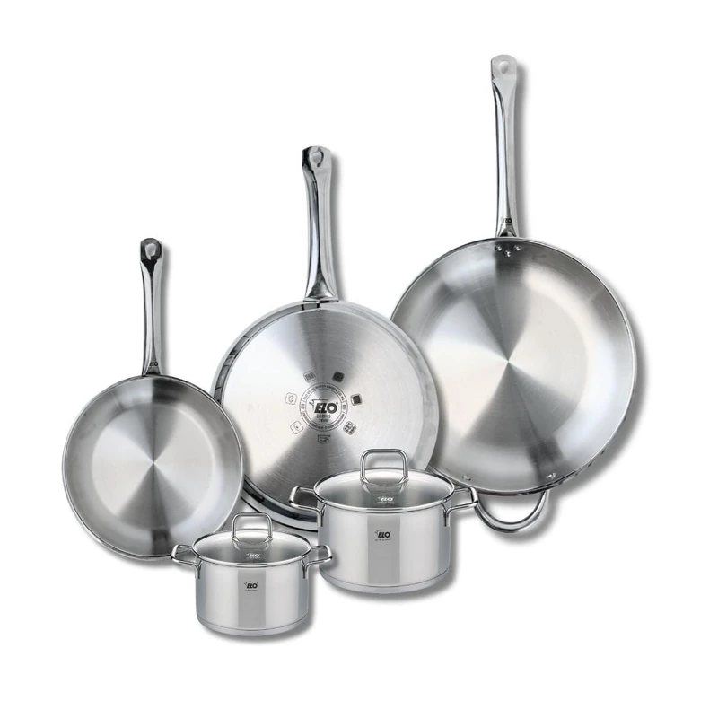 Elo Profi 9511750 Cookware Set of 3 Frying Pans 24, 28 and 32 cm and 2 Saucepans 14 and 16 cm Elo Profi Citrin, Stainless Steel, Induction - Image 1