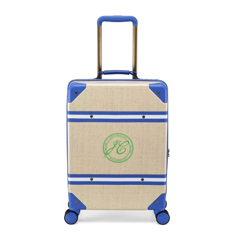 Joules Boat Club Travel Collection Cabin Trolley Spinner, Hard Suitcase, 36 x 54 x 20 Carry On Luggage, Natural Blue