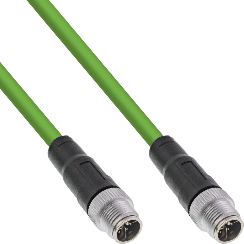 InLine Industrial Network Cable, M12 8-Pin X-Coded Male/Plug, Cat.6A PUR, Ethernet M12 8-Pin 7.5 m, 40507