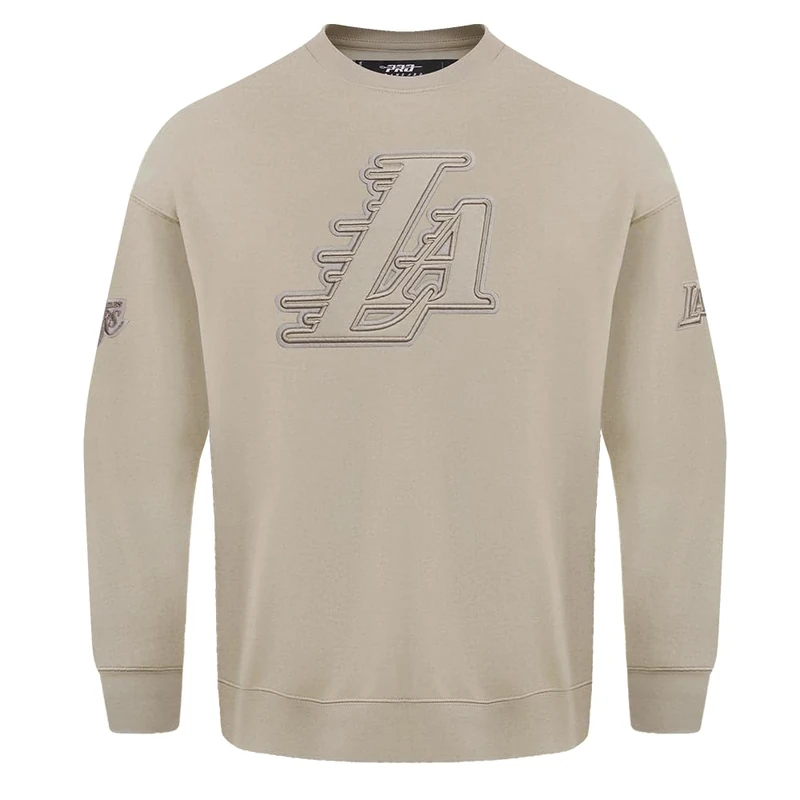 Pro Standard Mens NBA Los Angeles Lakers Neutral Crewneck Sweatshirt Taupe M - Image 1