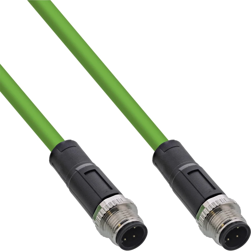 InLine Industrial Network Cable, M12 4-Pin D-Coded Male/Plug, Ethernet Cat. 5e M12 4-Pin PUR, 20 m, 40320