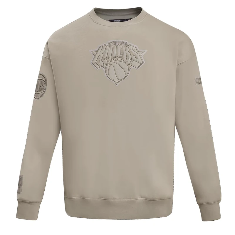 Pro Standard Mens NBA New York Knicks Neutral Crewneck Sweatshirt Taupe XL - Image 1