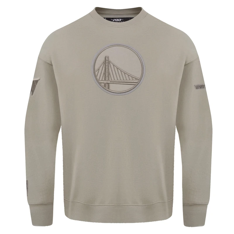Pro Standard Mens NBA Golden State Warriors Neutral Crewneck Sweatshirt Taupe 2XL - Image 1