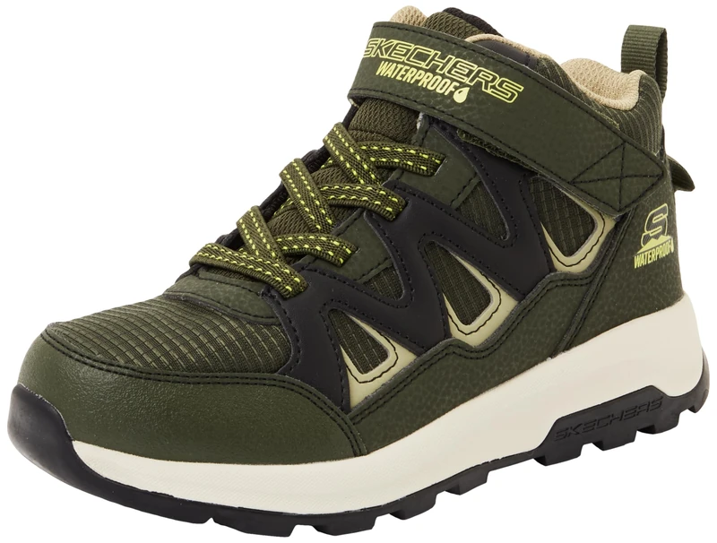 Skechers Boy's Storm Blazer Drizzle Squad Sneakers, Olive & Black Synthetic/Olive Textile/Olive, 9.5 UK Child