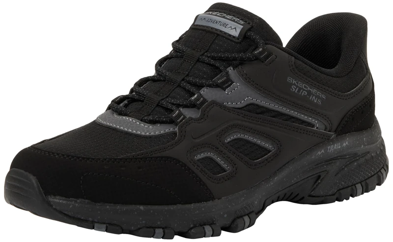 Skechers Women's Hillcrest Kamalino Sneaker, Black Synthetic/Textile/Trim, 8 UK