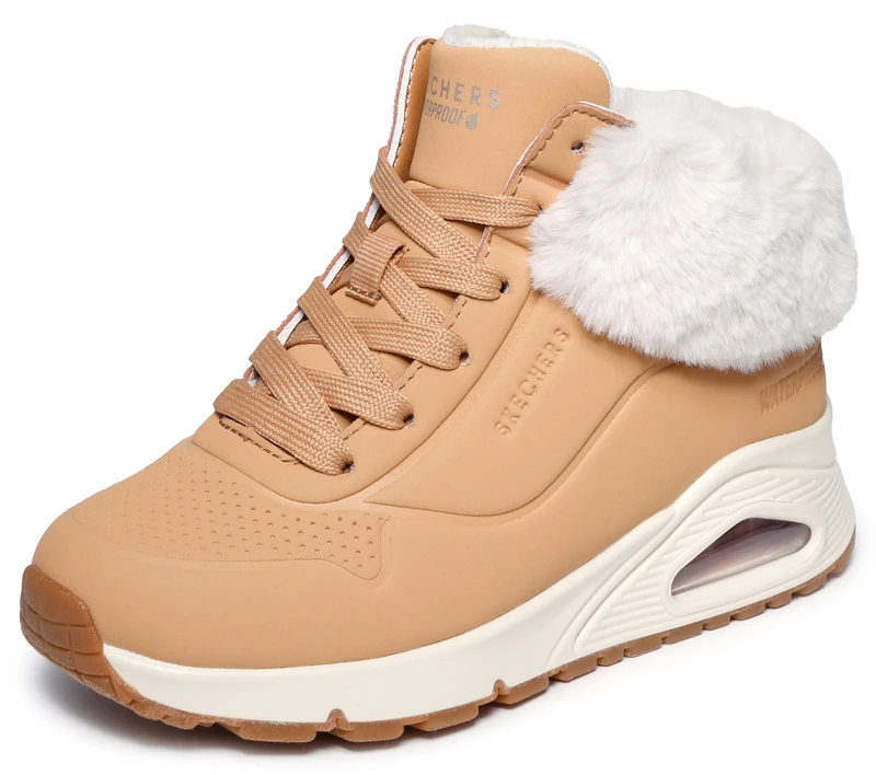 Skechers Girl's Uno Gen1 Comfurt Kicks Sneakers, Chestnut Synthetic/Trim, 13 UK Child