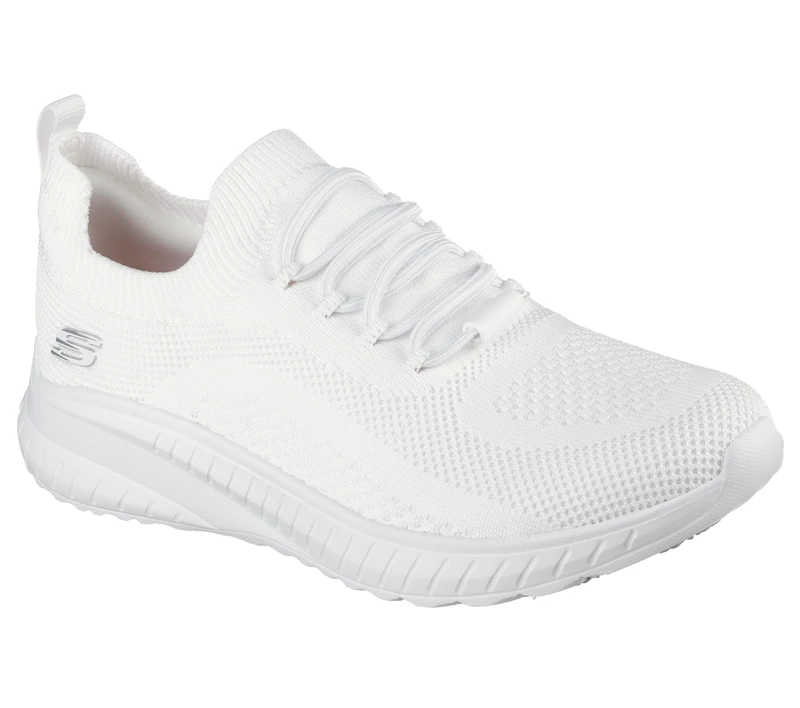 Skechers Women's Squad Chaos Sr Work Shoes, White Textile, 5.5 UK