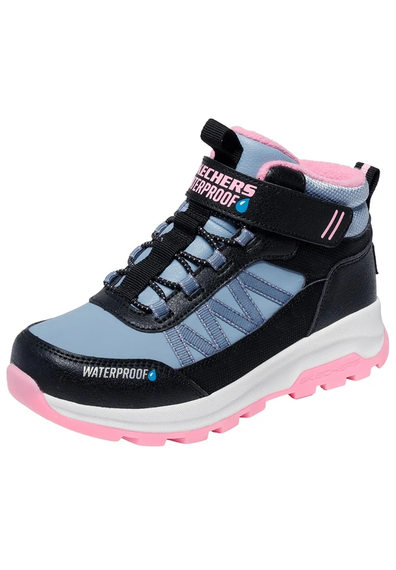 Skechers Girl's Storm Blazer Artic Mass Sneakers, Black Synthetic/Light Pink Trim, 10 UK Child