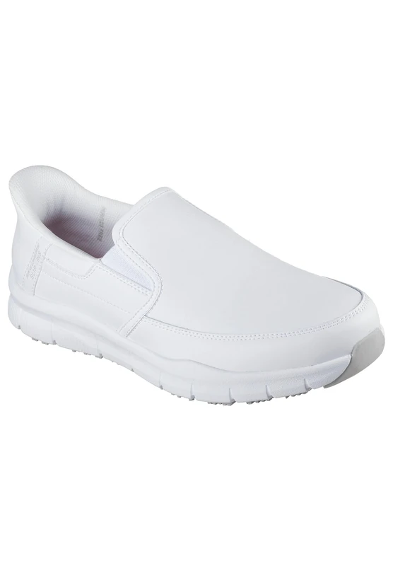 Skechers Men's Nampa Broxtin Work Shoes, White Leather/Synthetic, 8 UK
