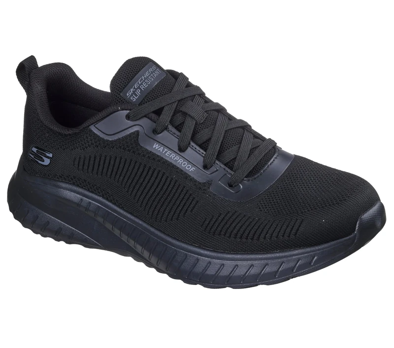 Skechers Men's Squad Chaos Sr Parley Work Shoes, Black Textile/Synthetic, 8 UK