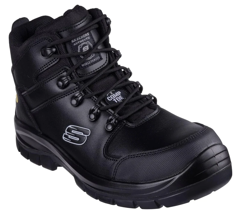 Skechers Men's Speed-Flex Trekker Work Shoes, Black Textile/Synthetic, 7.5 UK