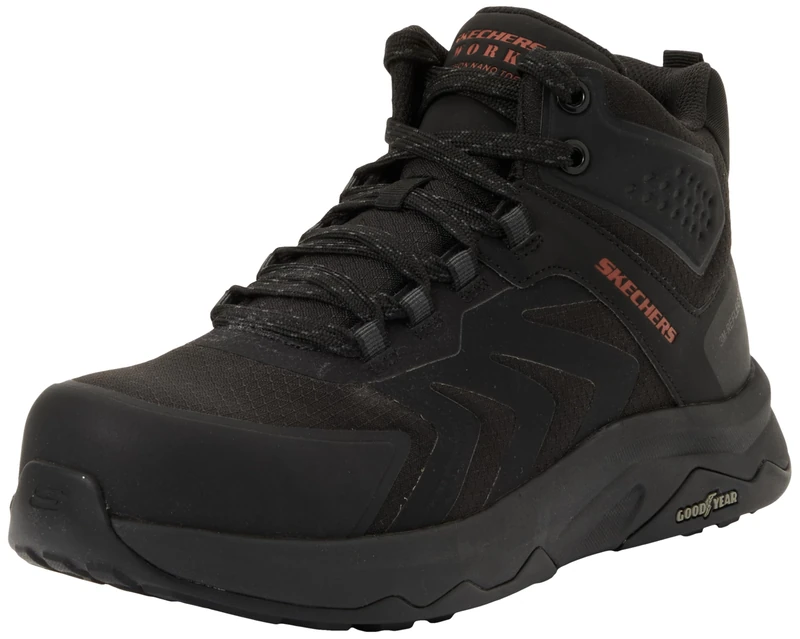 Skechers Men's Speed-Flex Trekker Nordown Fire & Safety Boot, Black Red Trim Textile/Synthetic, 13 UK - Image 1