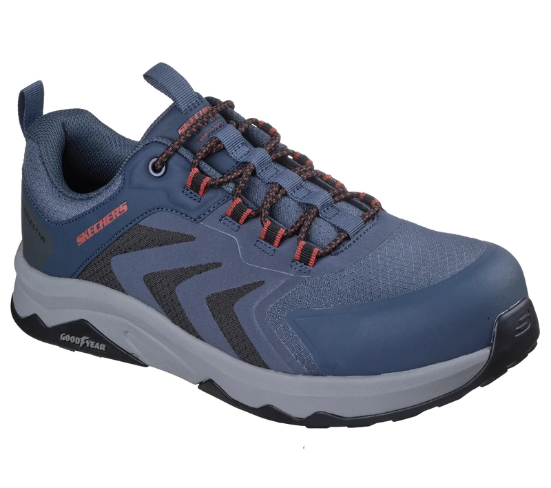 Skechers Men's Speed-Flex Trekker Nordown Work Shoes, Black Red Trim Textile/Synthetic, 11 UK