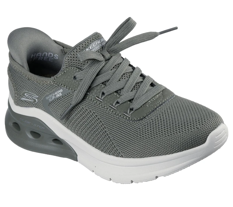 Skechers Women's Bobs Arc Waves 2.0 Now It Slip-On Sneakers, Olive Engineered Knit, 4.5 UK