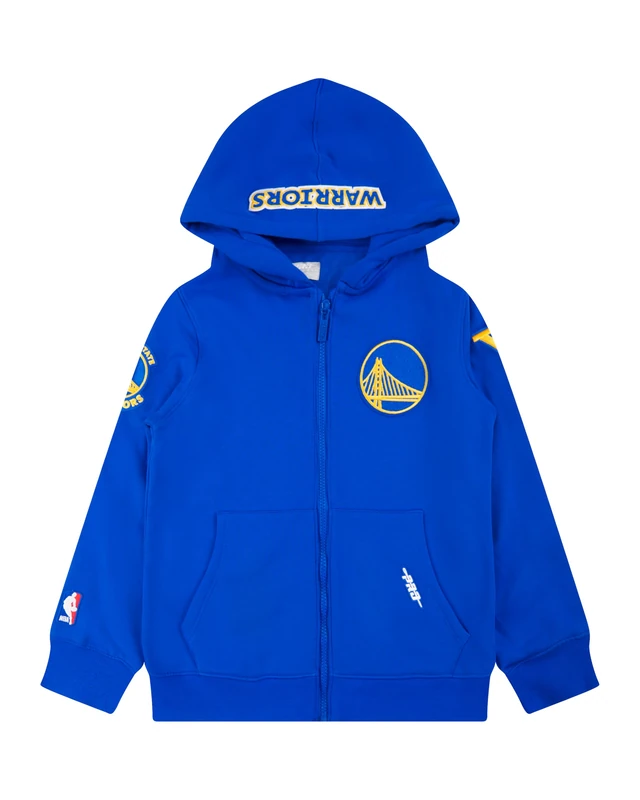 Pro Standard Big Boys NBA Golden State Warriors Classic Chenille Full Zip Hoodie Royal Blue L