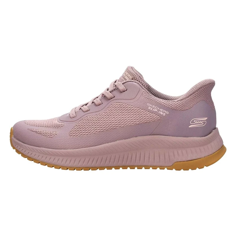 Skechers Women's Bobs Squad 4 Staple Look Slip-On Sneakers, Purple Mesh, 3.5 UK