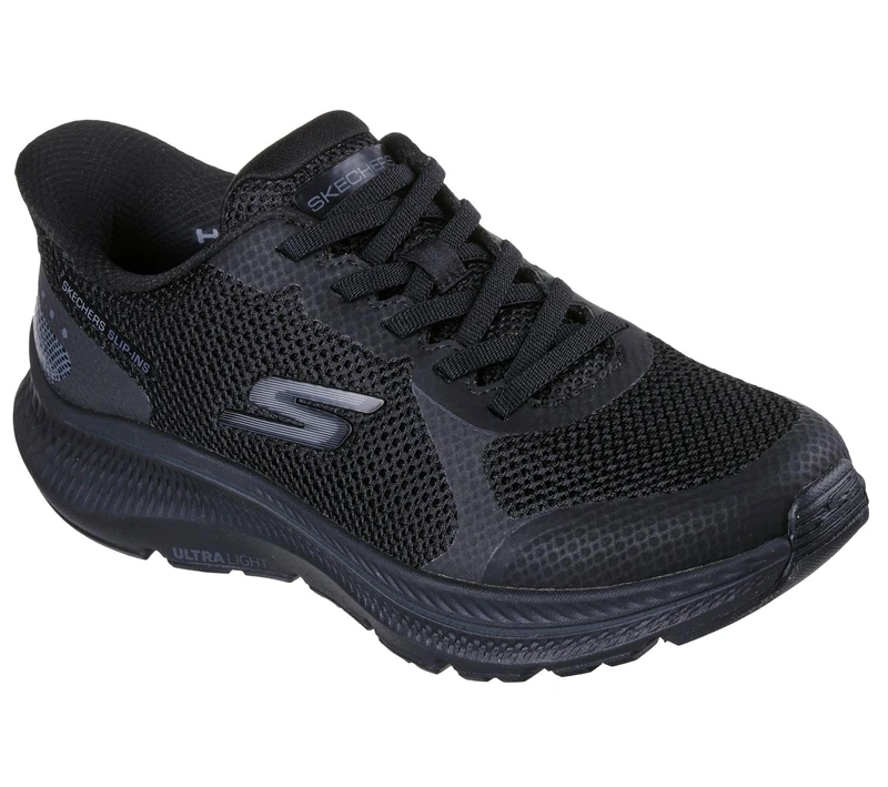 Skechers Women's Go Run Consistent 2.0 Captiva Sneaker, Black Textile/Black Trim, 4 UK