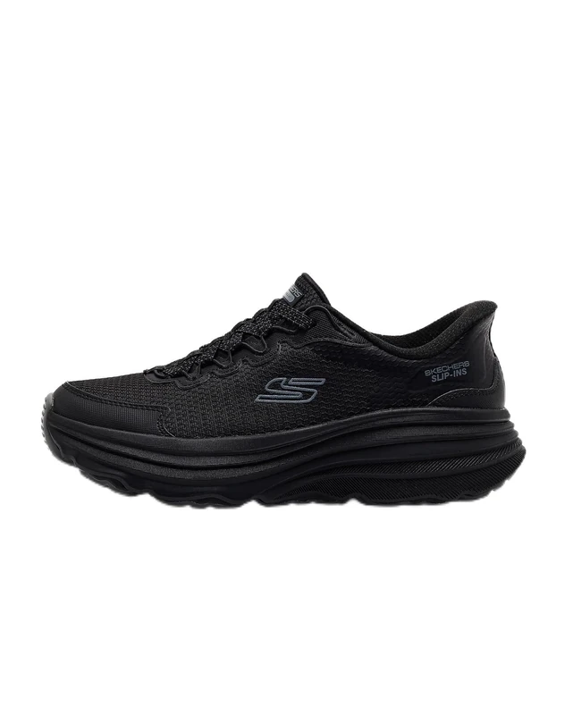 Skechers Women's Max Cushioning Zirrus Trekking Low Cut Shoes, Black Textile/Synthetic/Trim, 5.5 UK