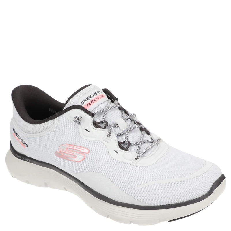 Skechers Women's Flex Appeal 5.0 Easy Breezy Slip-On Sneakers, White Mesh/TPU/Multi Trim, 7.5 UK