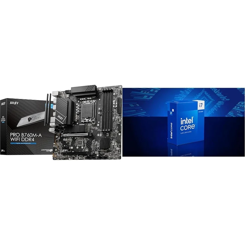 MSI PRO B760M-A WIFI DDR4 Motherboard + Intel® Core™ i7-14700K Desktop Processor 20 cores