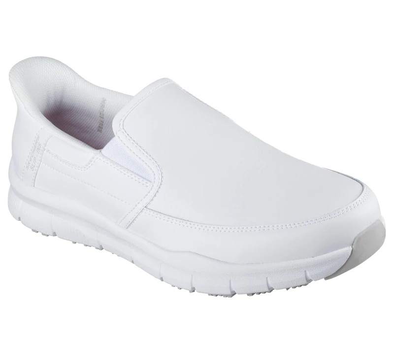 Skechers Men's Nampa Broxtin Work Shoes, White Leather/Synthetic, 11 UK