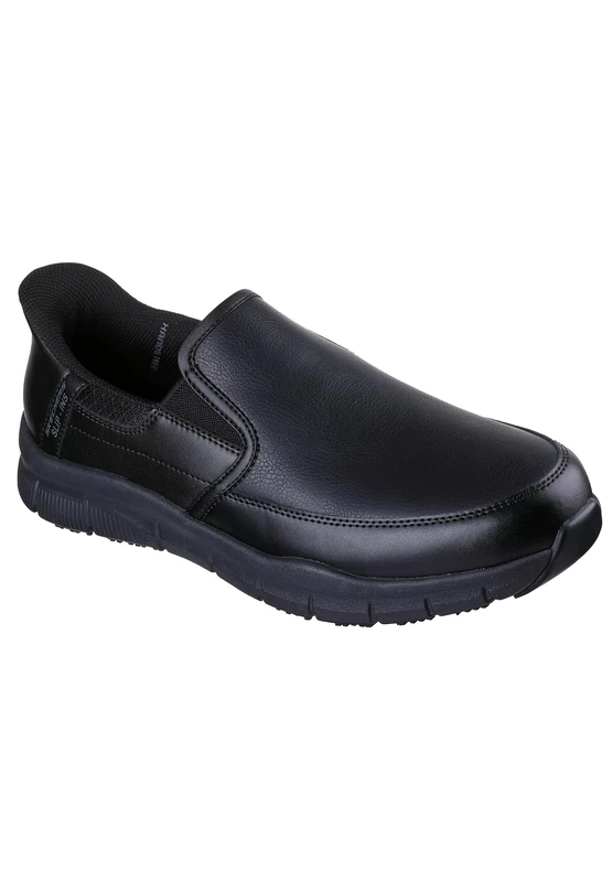 Skechers Men's Nampa Broxtin Work Shoes, Black Leather/Synthetic, 8.5 UK