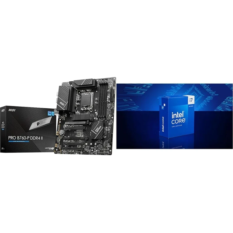 MSI PRO B760-P DDR4 II Motherboard + Intel® Core™ i7-14700K Desktop Processor 20 cores
