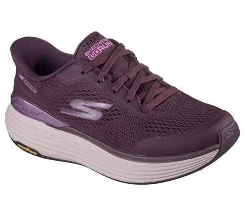 Skechers Women's Max Cushioning Suspension Chrone Slip-On Sneakers, Burgundy Synthetic/Trim, 4.5 UK