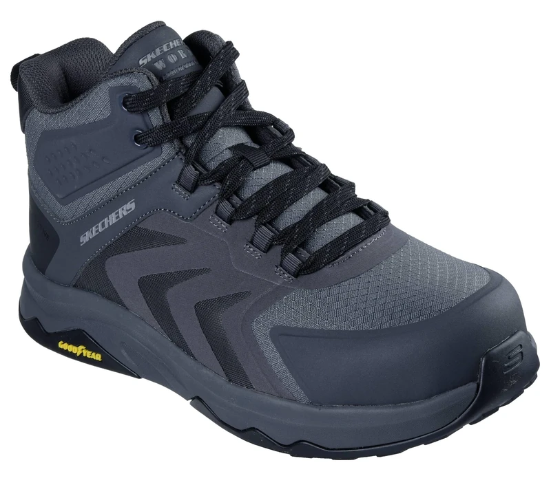 Skechers Men's Speed-Flex Trekker Nordown Fire & Safety Boot, Charcoal Textile/Synthetic, 9 UK