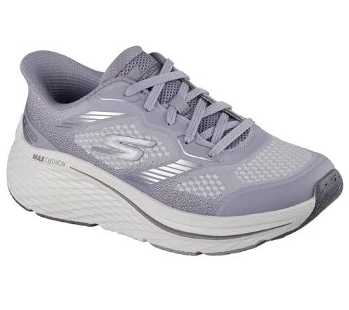 Skechers Women's Max Cushioning Elite 2.0 Leigh Slip-On Sneakers, Lilac Textile/Trim, 6 UK