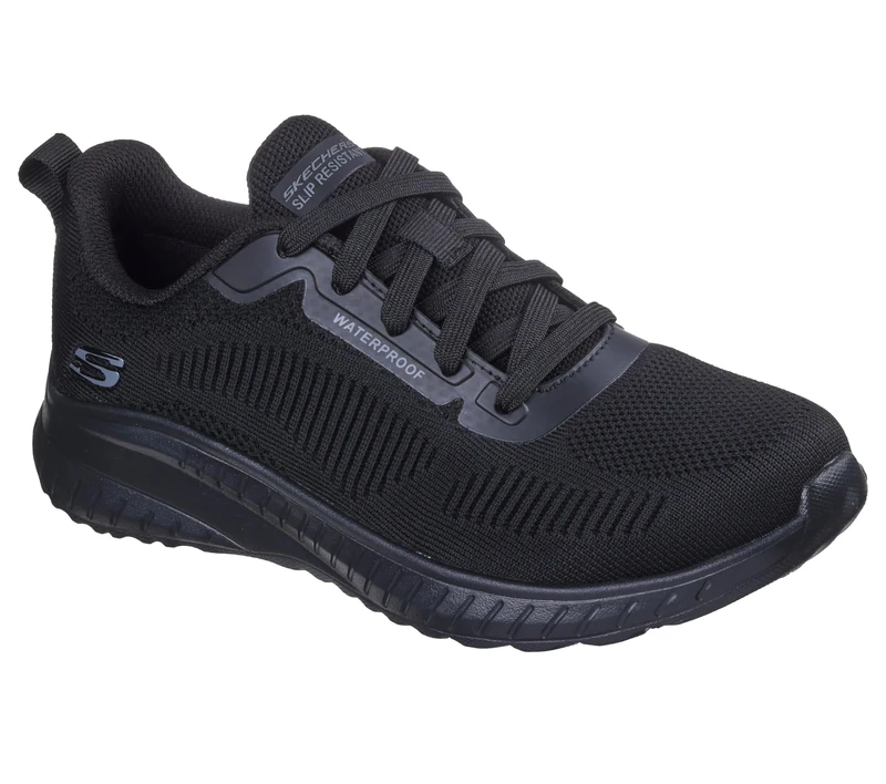 Skechers Women's Squad Chaos Sr Awoa Work Shoes, Black Textile/Synthetic, 4.5 UK