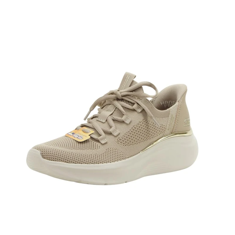 Skechers Women's Bobs B Love True Delight Slip-On Sneakers, Taupe Engineered Knit, 5 UK