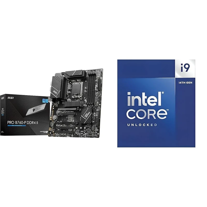 MSI PRO B760-P DDR4 II Motherboard + Intel® Core™ i9-14900K Desktop Processor 24 cores