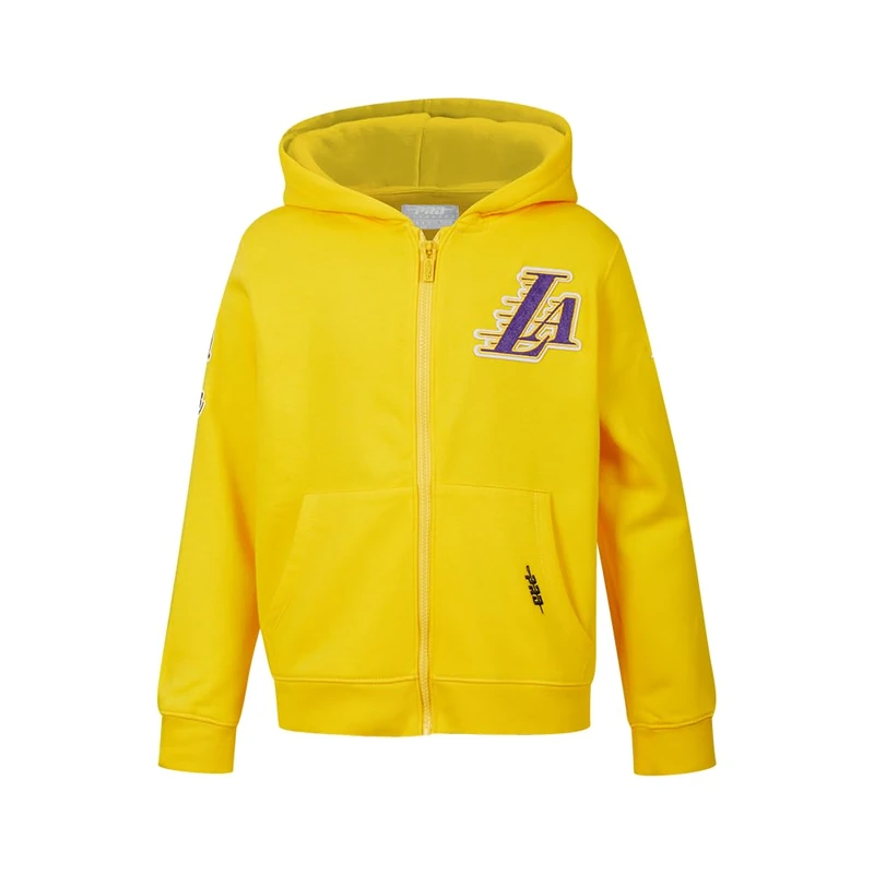Pro Standard Big Boys NBA Los Angeles Lakers Classic Chenille Full Zip Hoodie Yellow XL