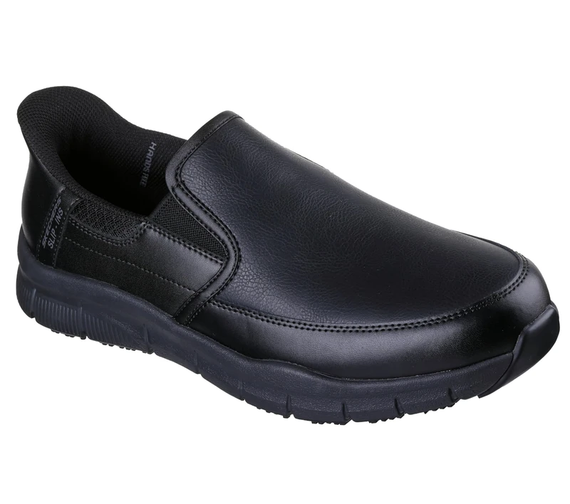 Skechers Men's Nampa Broxtin Medical Service Shoe, Black Leather/Synthetic, 7.5 UK
