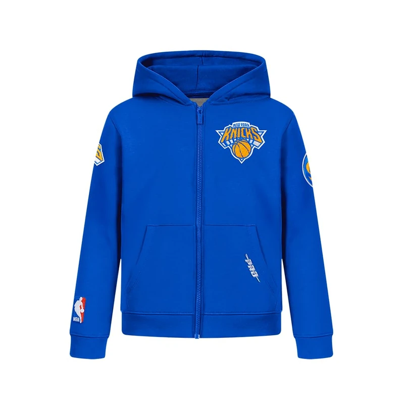 Pro Standard Big Boys NBA New York Knicks Classic Chenille Full Zip Hoodie Royal Blue XL