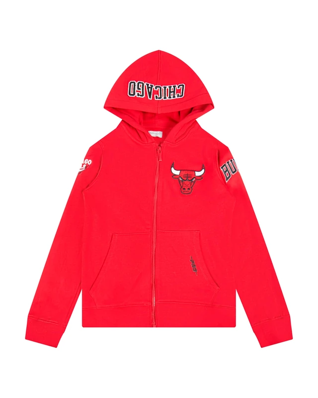 Pro Standard Big Boys NBA Chicago Bulls Classic Chenille Full Zip Hoodie Red M