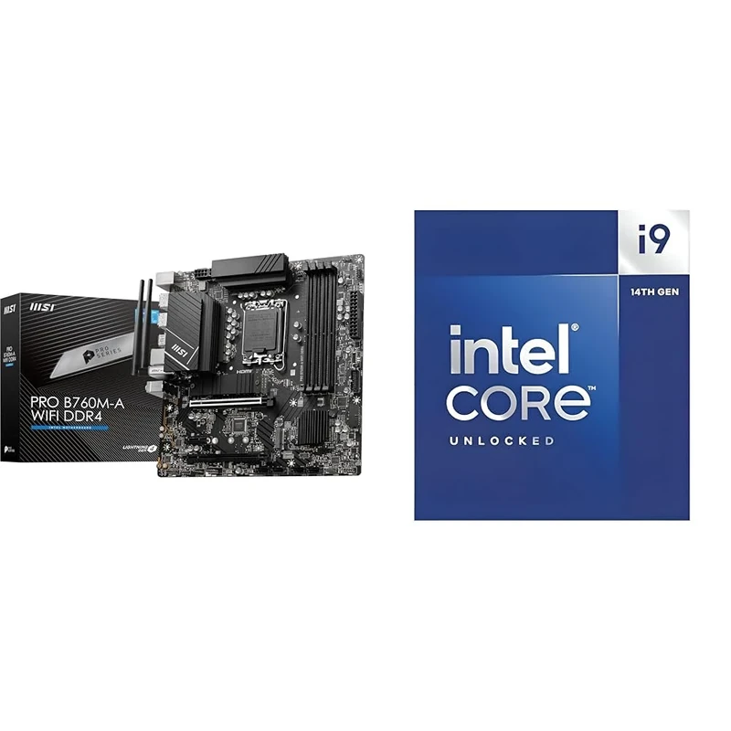 MSI PRO B760M-A WIFI DDR4 Motherboard + Intel® Core™ i9-14900K Desktop Processor 24 cores
