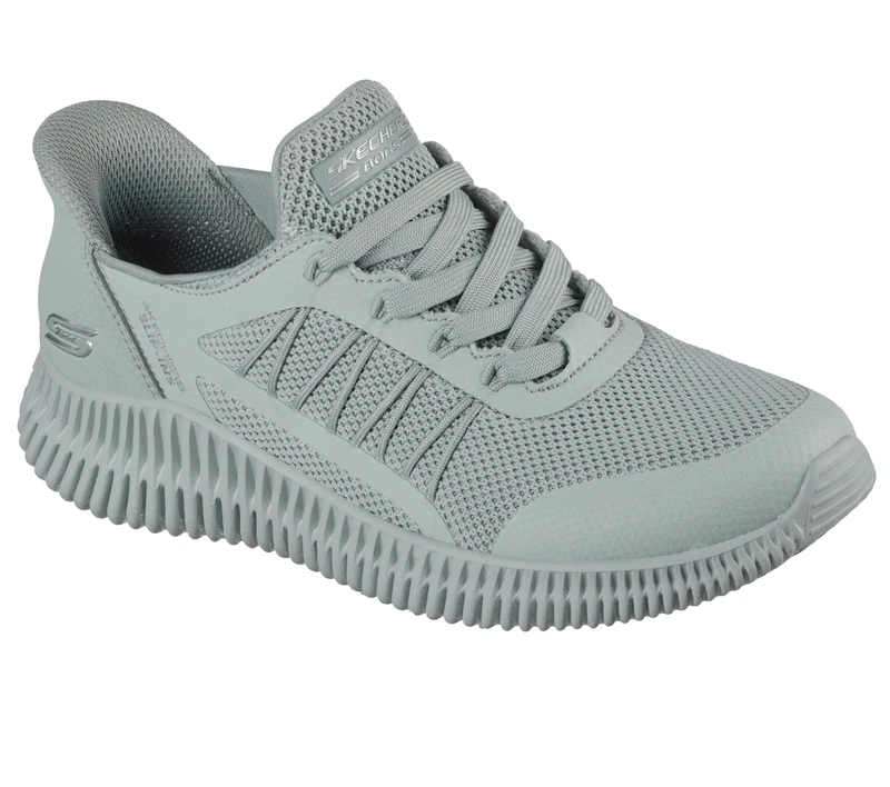 Skechers Women's Bobs Geo Lite Divine Pace Sneaker, Sage Knit, 3 UK