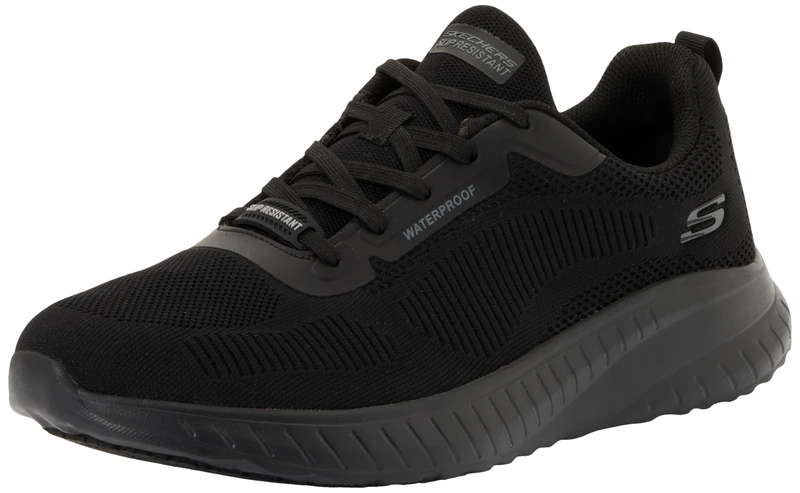 Skechers Men's Squad Chaos Sr Parley Work Shoes, Black Textile/Synthetic, 12 UK