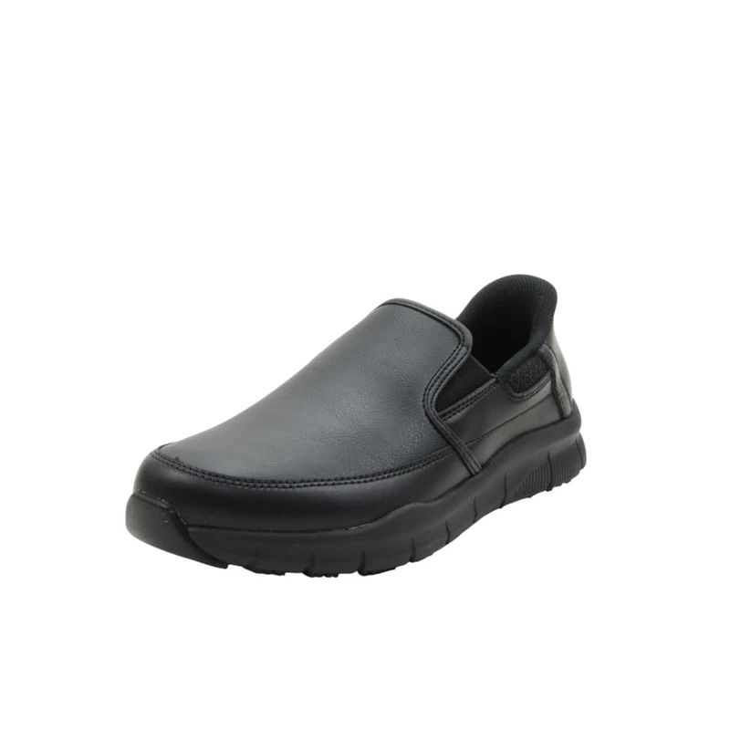 Skechers Men's Nampa Broxtin Work Shoes, Black Leather/Synthetic, 8 UK